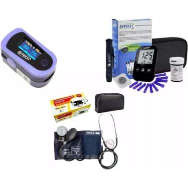 Imagem de Kit De Enfermagem Completo Medidor Glicose Aparelho Pressão Oximetro