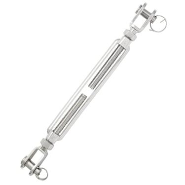 Imagem de Augiimor Esticador de mandíbula e mandíbula de aço inoxidável 316, diâmetro rosqueado de 12 mm, limite de carga de trabalho de 1,814 kg, durável, resistente ao clima para cabo de corda de fio