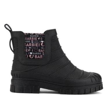 Imagem de Bota Infantil Feminina Grendene Kids Barbie Preto e Rosa-Feminino
