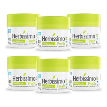 Imagem de 6 Desodorante Creme Herbissimo Fresh Antitranspirante 55g