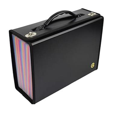 Imagem de CNK Pastas de arquivo sanfonadas com 36 bolsos organizador para documentos, pasta de armazenamento de papel, fichário expansível, arquivamento de recibos, divisórias, etiquetas, letras, alça durável