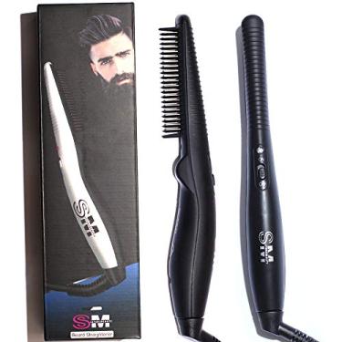 Imagem de Pente alisador de barba, escova modeladora de cabelo, ferro de barba para viagem, multifuncional