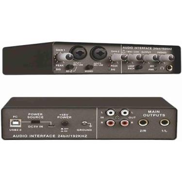 Imagem de interface de audio,Placa de som profissional de muti canals com USB 2.0 de alta velocidade, função de monitor para estúdio/gravação musical/gravação vocal/jogos/Equipamentos para DJ e VJ-Mixers (Q-24)