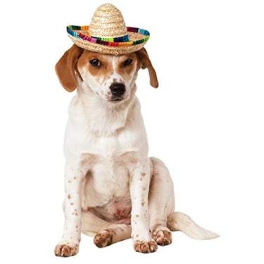 Imagem de Rubies Costume Company Pet Sombrero Hat with Multicolor Trim, Small/Medium