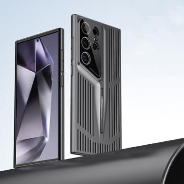 Imagem de Capa de telefone com lâmina de dissipação de calor, para samsung galaxy s22 s23 s24 ultra, malha com refrigeração fosca, preta, para galaxy 24 ultra