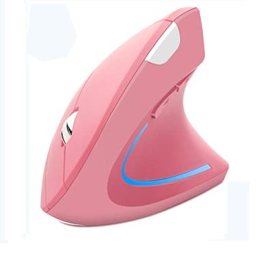 Imagem de Mouse sem fio ergonômico vertical Ergo luz LED alta precisão óptico sem fio mouse leve presente para meninos meninas adultos para PC, computador, laptop, Mac, escritório, com botões laterais,