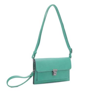 Imagem de Isabelle Bolsa feminina pushlock tiracolo clutch bolsa de pulso, Verde