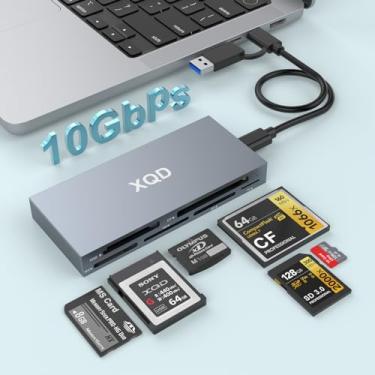 Imagem de Leitor de cartão XQD 8 em 1, leitor Multi XQD de 10 Gbps para Sony G/M Series, Lexar 2933x/1400x USB Mark XQD Card/CF/XD/MS/TF/SD Reader, leitor de cartão de memória USB C USB 3.0 para Windows/Mac