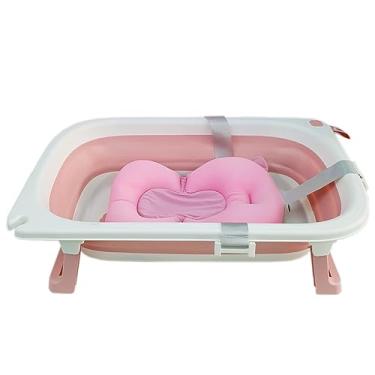 Imagem de Kit Banheira Dobrável E Almofada Banho Bebê Infantil Boia Flutuante Recém Nascido