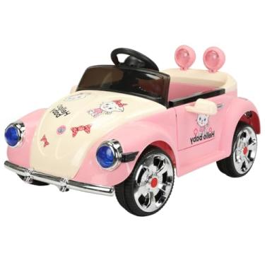 Imagem de Carro Elétrico Infantil Fuquinha Rosa 12v com Controle Remoto e Pedal