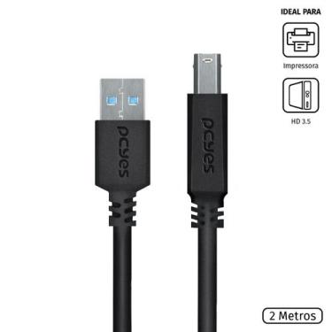 Imagem de Cabo para Impressora e HD Externo USB a 3.0 Macho para USB B 3.0 Macho