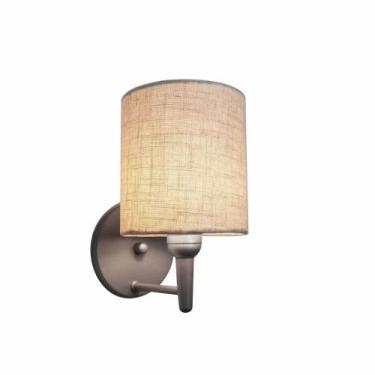 Imagem de Arandela Cilindrica Md-2009 Base Cinza Cúpula em Tecido 14x15cm Rustic