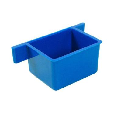 Imagem de Comedouro Jel Plast Pet Piu Coxinho Lateral Azul para Pássaros - Jel P