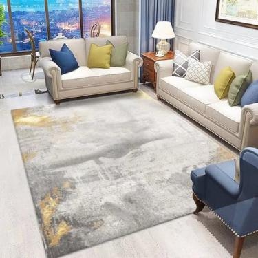Imagem de Tapete abstrato moderno para decoração de casa, carpetes para sala de estar, cinza, tamanho grande, sofá, área, quarto, varanda, decoração, tapete de chão, flanela 2.200 x 300 cm 78,7 x 118 pol.