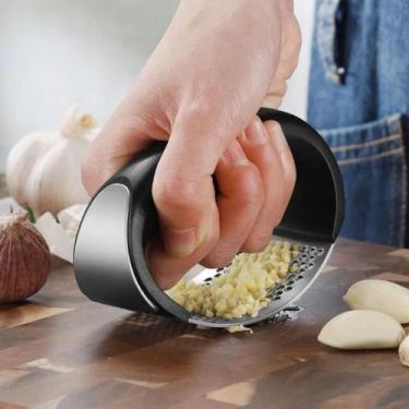 Imagem de Espremedor Amassador Triturador De Alho Manual Inox - Bc Bora Colega S