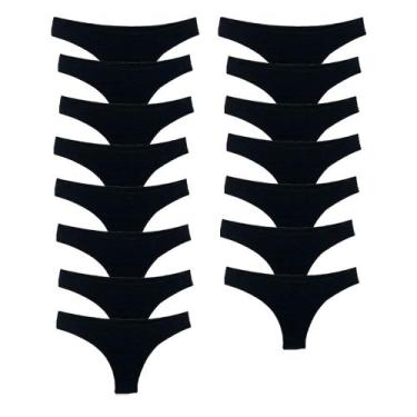 Imagem de Kit 15 Calcinhas Fio Dental Algodão Cotton Básica Lisa Lingerie - Try 