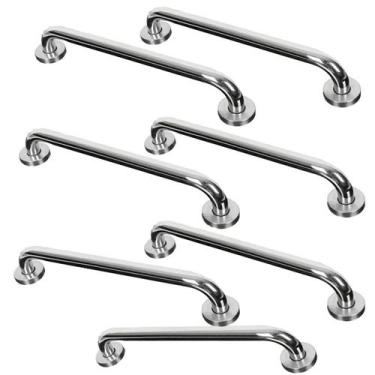 Imagem de Barra Alça Apoio 50Cm Aço Inox Kit 6 Uni Segurança Idoso Cadeirante Ge
