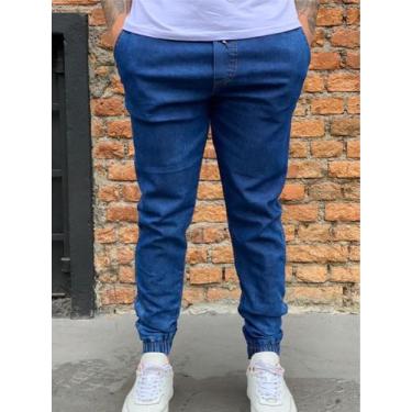 Imagem de Calça Masculina Jogger Sarja  Jeans Camuflada  Com Punho Elástico Elás