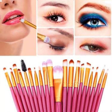 Imagem de Kit Com 20 Pincéis Profissionais Para Maquiagem Com Estojo - Lorben