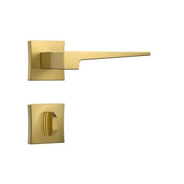 Imagem de Fechadura porta banheiro wc dourada gold classic 3200 stam quadrada má