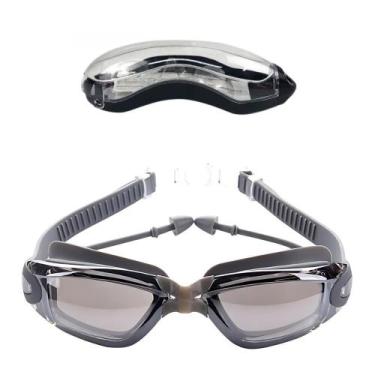 Imagem de Kit Óculos Natação Mergulho Piscina Com Estojo Hero Band, Cinza