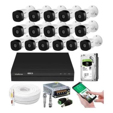 Imagem de Kit 16 Câmeras Multi Hd Intelbras 1120b Dvr 16 Canais Com Hd
