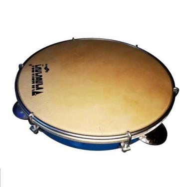 Imagem de Pandeiro spanking 10 pol. abs azul c/ pele couro