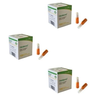 Imagem de Kit 3 Auto Lanceta Retrátil 28g Com 100 Unidades - Bioland