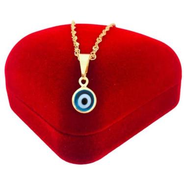 Imagem de Gargantilha Colar Feminina Pingente Olho Grego Banhado a Ouro 18k - Di
