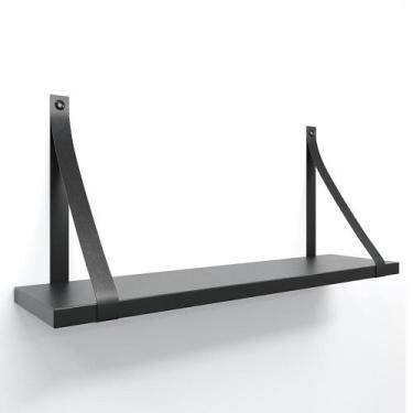 Imagem de Prateleira em MDF Preto 60x15cm com Alça - Lubrano, Preto