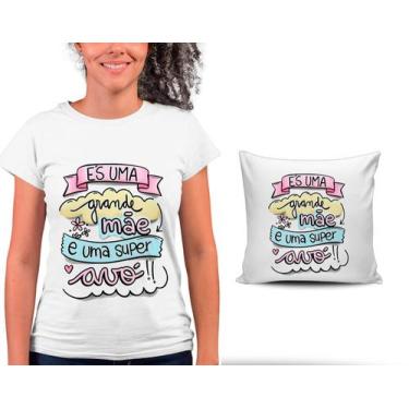 Imagem de Kit Camiseta +  Capa para Almofada Dia Das Mães Presente Melhor AVÓ Ho