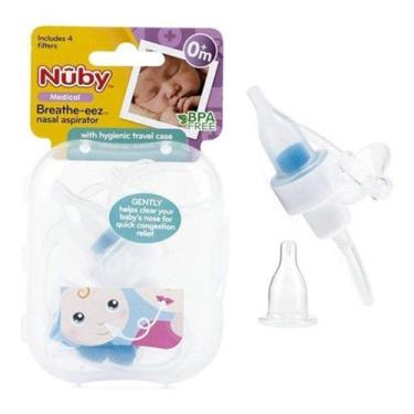 Imagem de Aspirador Nasal Infantil Estojo Com 4 Filtros Original - Nuby, TRANSPA