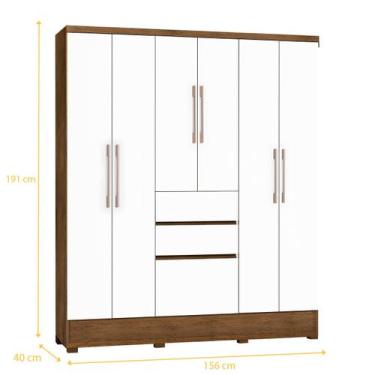 Imagem de Armário / Roupeiro / Guarda roupas Casal Brunê 7 Portas + 2 Gavetas co