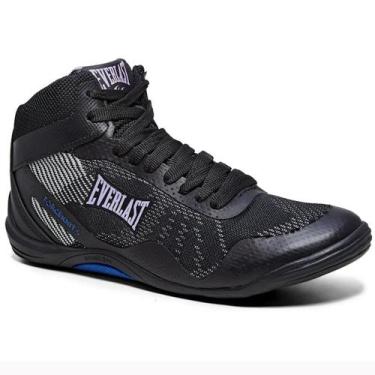 Imagem de Tênis Everlast Cano Alto Forceknit 5 Feminino - Preto e Lilás, 36