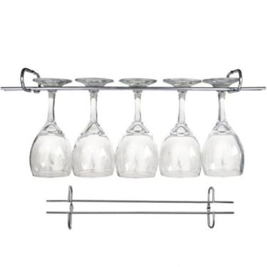 Imagem de 8 Suportes Para Taças Cromado Aramado Adega Bar Vinho 25cm - MS Aramad