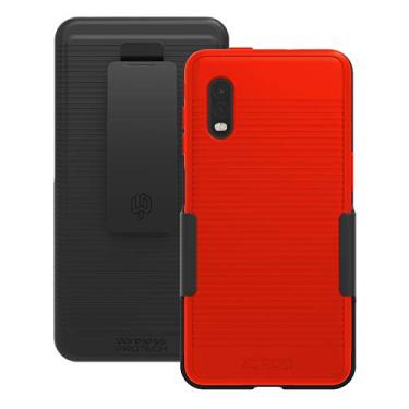 Imagem de Wireless ProTech Combo de capa Flex Skin compatível com Samsung Galaxy XCover Pro SM-G715. Capa protetora fina e flexível com clipe de cinto resistente (vermelho)