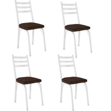 Imagem de Kit 4 Cadeiras para Cozinha Tubular D-13 Nara de Aço - Artefamol, Bran