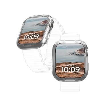 Imagem de URBAN ARMOR GEAR Capa UAG compatível com Apple Watch 45 mm iWatch Series 9/8/7 Scout, resistente, transparente, grau militar, à prova de quedas, capa rígida de encaixe, transparente