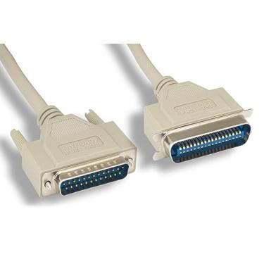 Imagem de Cabo de dados de impressora paralela KENTEK 7,6 m IEEE-1284 DB25 para CN36 Cabo de dados de impressora paralela 28 AWG Bidirecional 25 a 36 pinos moldado macho para macho M/M Centronics 18PR Porta para LPT Legacy PC Mac Linux