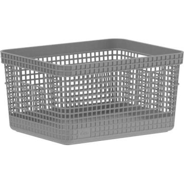 Imagem de Caixas Organizadoras Cestos Grid 8 litros - OU, Chumbo