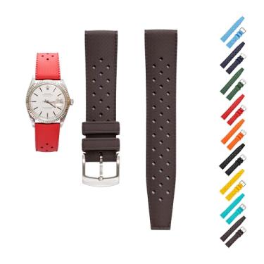 Imagem de Generic Pulseira de borracha tropical de liberação rápida para relógios Breitling, pulseiras de reposição FKM para relógios Seiko - várias cores (20 mm, marrom)