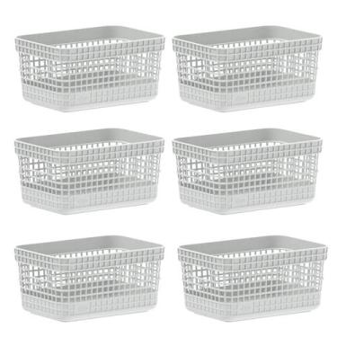 Imagem de Kit 6 Cestos Organizadores 2.5 L Multiuso Decorativo Espaçoso P/ Ambie