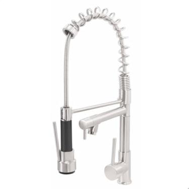 Imagem de SOFTINOX Torneira Cozinha Gourmet Monocomando 50 CM, Torneira Cozinha de luxo flexível 2 Saídas (Escovada)