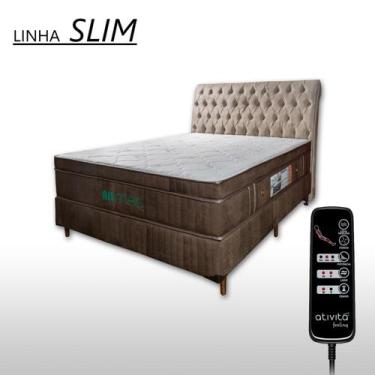 Imagem de Colchão Com Massageador Casal Completo + Base box + Cabeceira ALLMAG, 