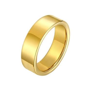 Imagem de  Aliança Avulsa Ouro 18k Banhada Reta Tungstênio 6mm - Oremte, 16
