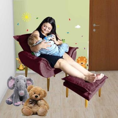 Imagem de Poltrona Puff Opala Amamentação Fixa E Confortável Tecido Suede - Beat