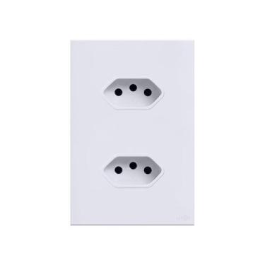 Imagem de Tomada Dupla 10A Em Acrílico Branco 4x2 Lumenx
