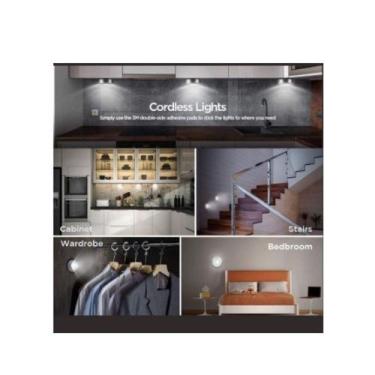 Imagem de lâmpadas LED Adesivas sem Fio Touch de Pilha de Segurança Portátil par