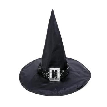 Imagem de Chapéu de Bruxa Preto - Cinto Brilhante - Halloween - 1 unidade - Crom