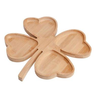 Imagem de Petisqueira Em Bambu Welf com 04 divisórias Formato de Trevo